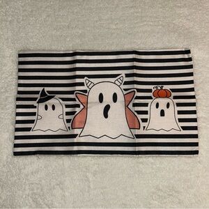 Halloween Ghost Striped Decorative Pillow Cover
